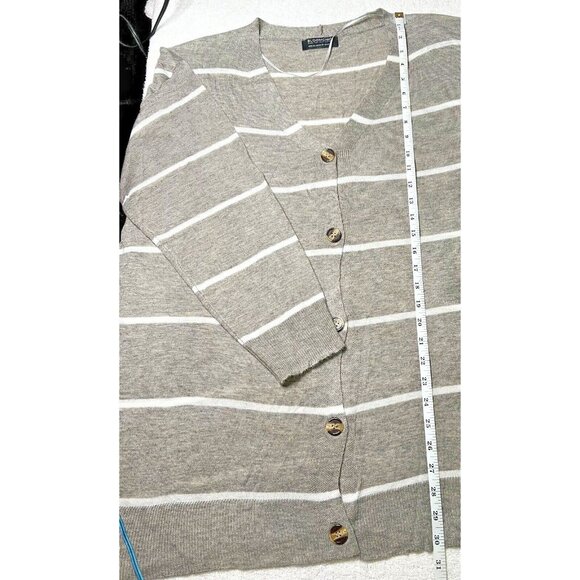 NEW Bloomchic Heather Gray 18-20 Button Up Sweater 3/4 Sleeve SOFT Stretch Long - Picture 5 of 5